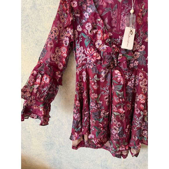 FOR LOVE AND LEMONS BERRY FLORAL ROMPER - Picture 8 of 11